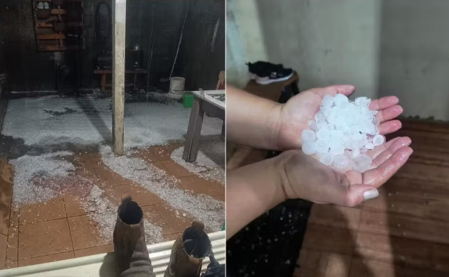 Granizo cobre ruas e deixa até 30 cm de gelo em Ilicínea, MG