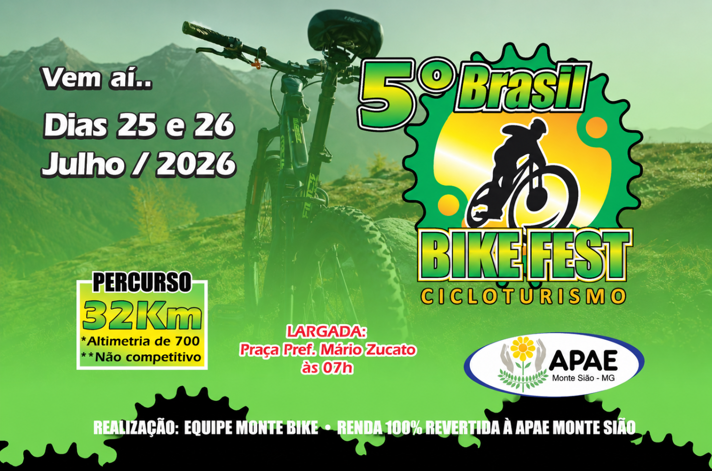 Monte Sião sedia 5º Brasil Bike Fest – Cicloturismo em 2026 com foco social nos dias 25 e 26 de julho