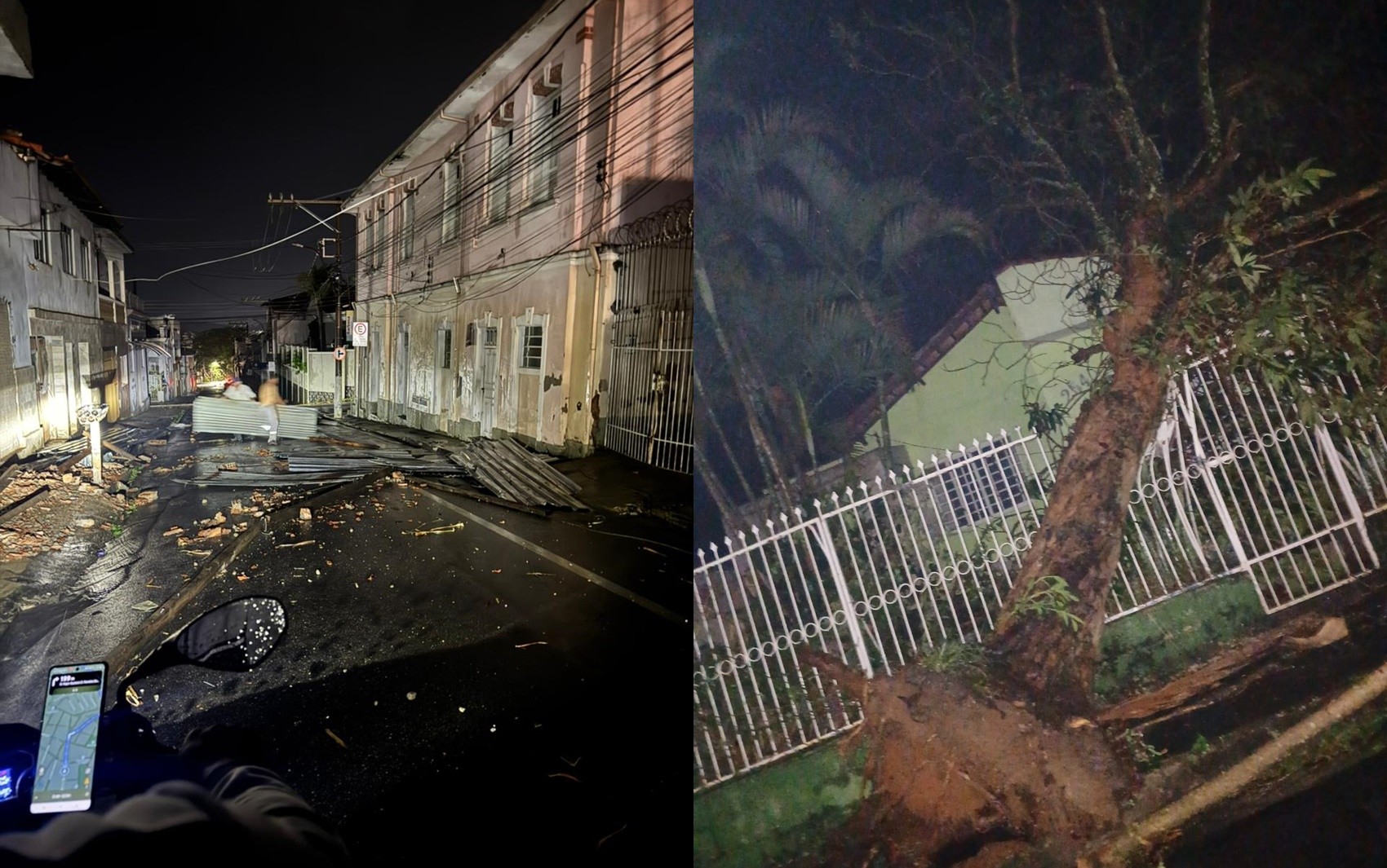 Temporal em Varginha derruba árvores e causa apagão em vários bairros