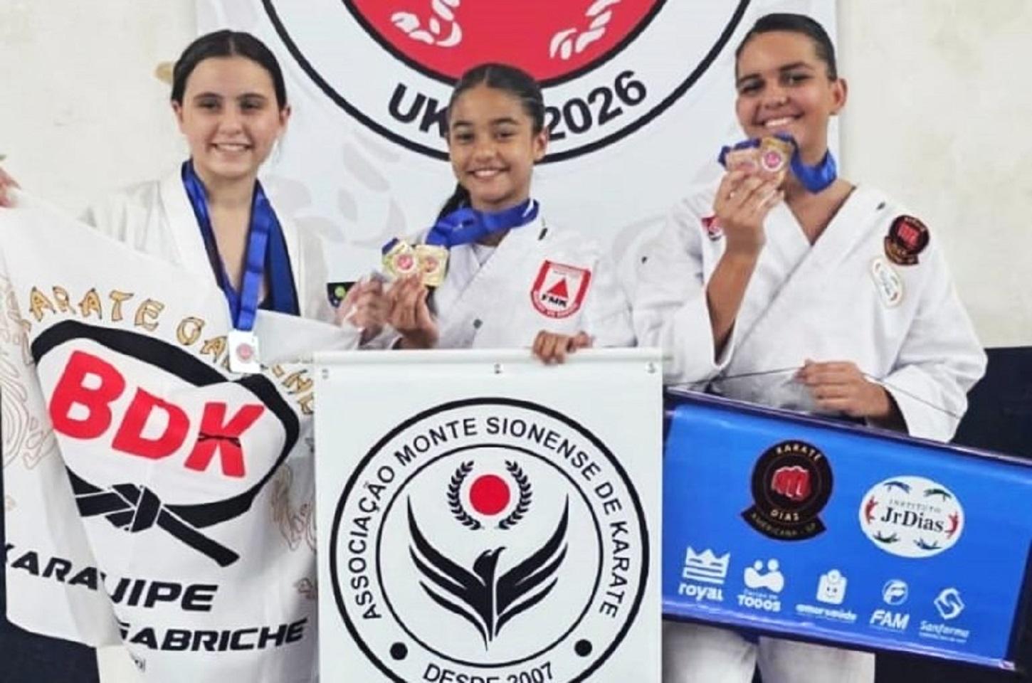 Mais uma vez atleta de karatê de Monte Sião Tainá Veridiano da Costa é campeã em duas modalidades.