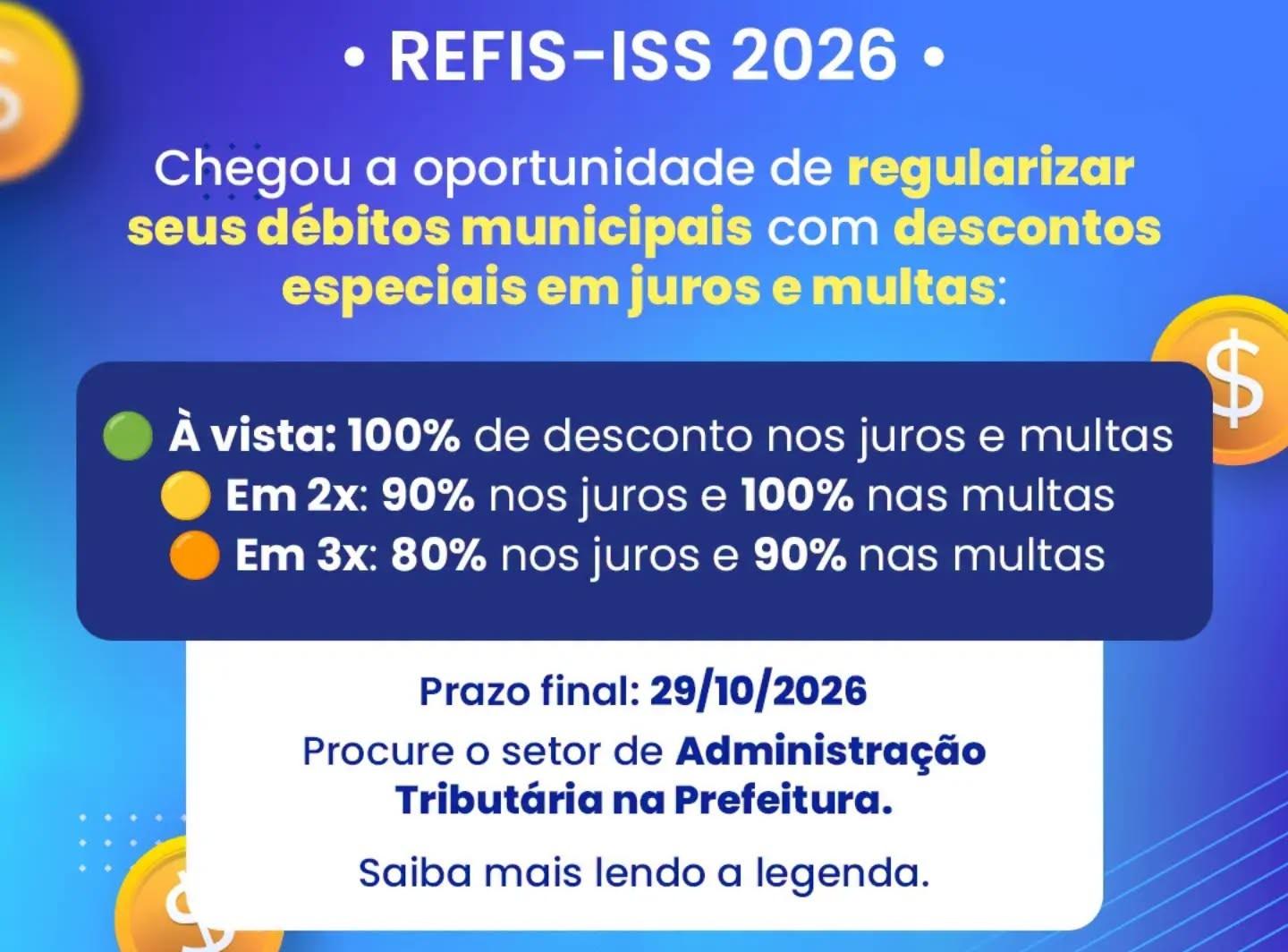 Prefeitura de Monte Sião lança o Refis-ISS 2026 para regularização de dívidas