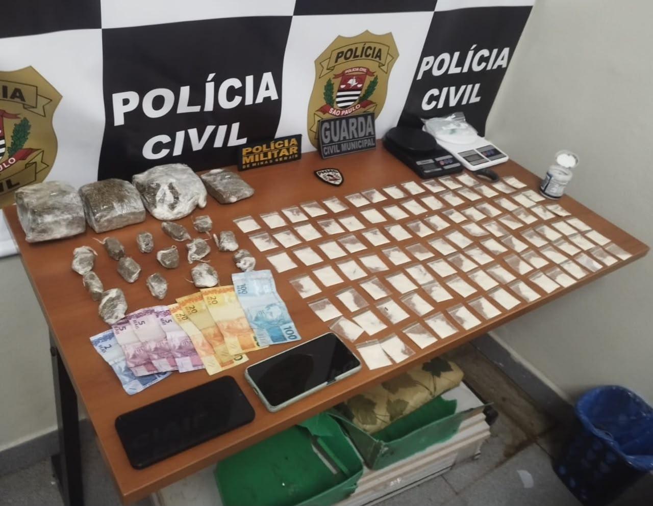 Prisão em Águas de Lindóia em ação conjunta entre PM mineira e GCM paulista recupera menor e apreende grande quantidade de drogas