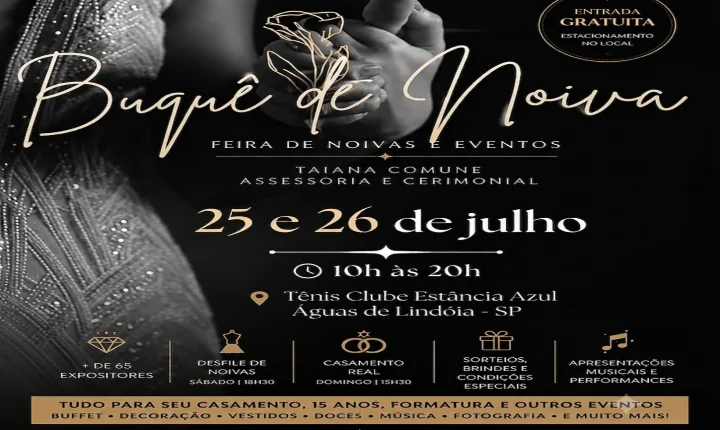 Águas de Lindóia recebe uma das maiores feiras de casamentos e eventos da região nos dias 25 e 26 de julho